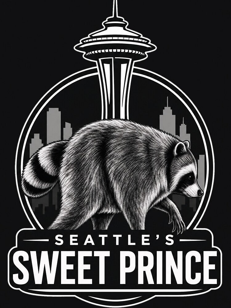 JIMOTHY Seattle's Sweet Prince Raccoon Space Needle Badge by Uglyandcute