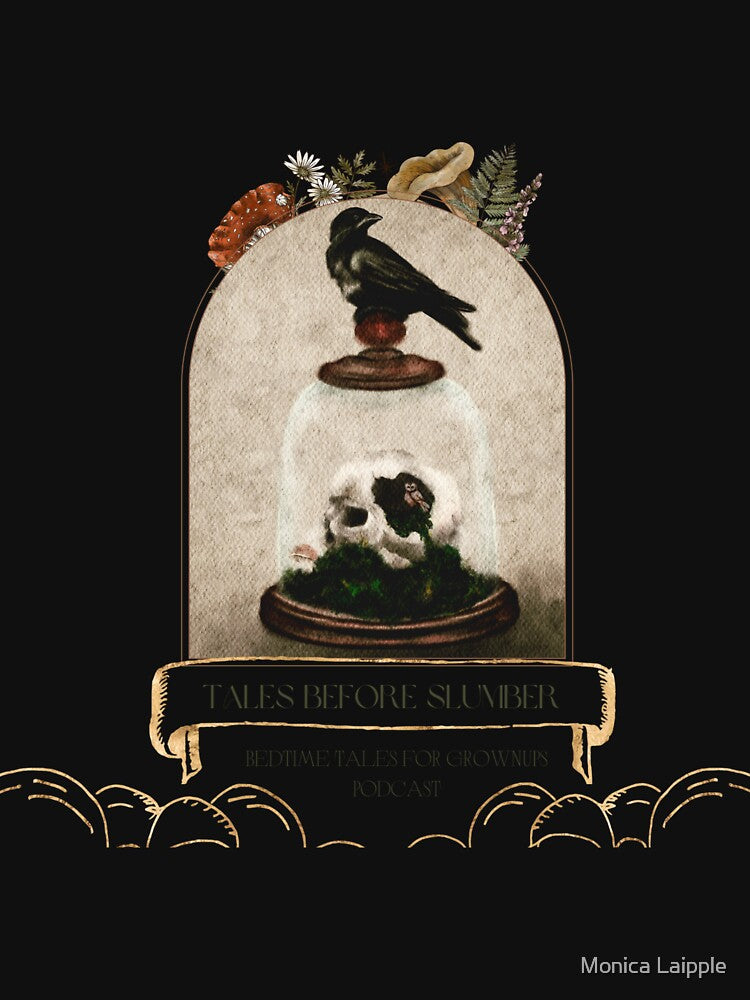 Tales Before Slumber Bedtime Stories For Grownups Dark Academia Podcast Logo by Monica Laipple