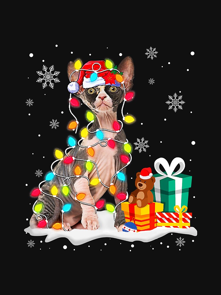 Funny Sphynx Christmas Light Cat Dad by reyeskhan79