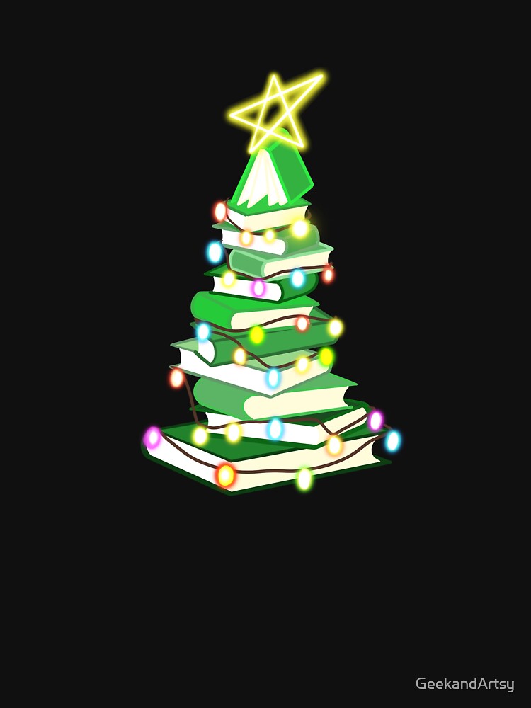 Bookish Christmas book tree by GeekandArtsy
