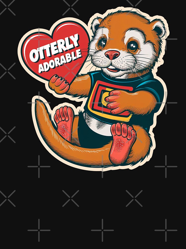 "Otterly Adorable" Vintage Funny Otter Lover Cute T-Shirt by Witty Shirts