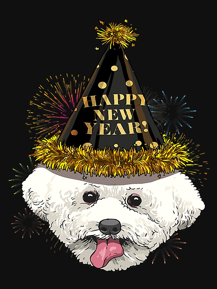 New Year Bichon Frise New Years Eve Party Countdown Dog307 by Studio12b