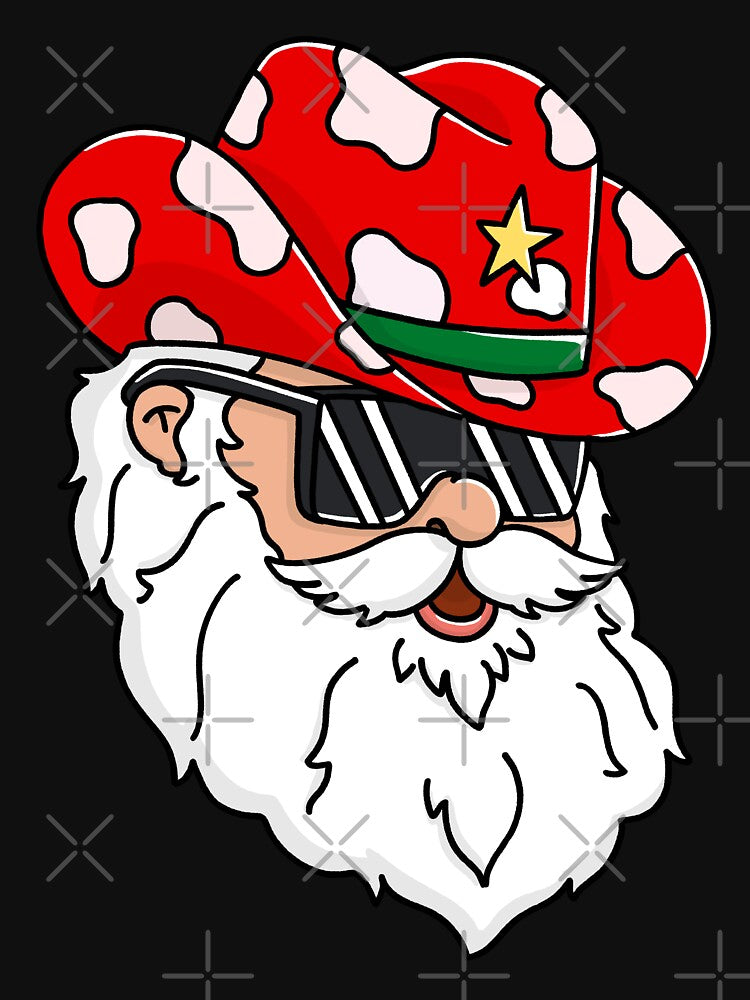 Santa Claus Western Cowboy hat Merry Christmas Funny by trajeado14