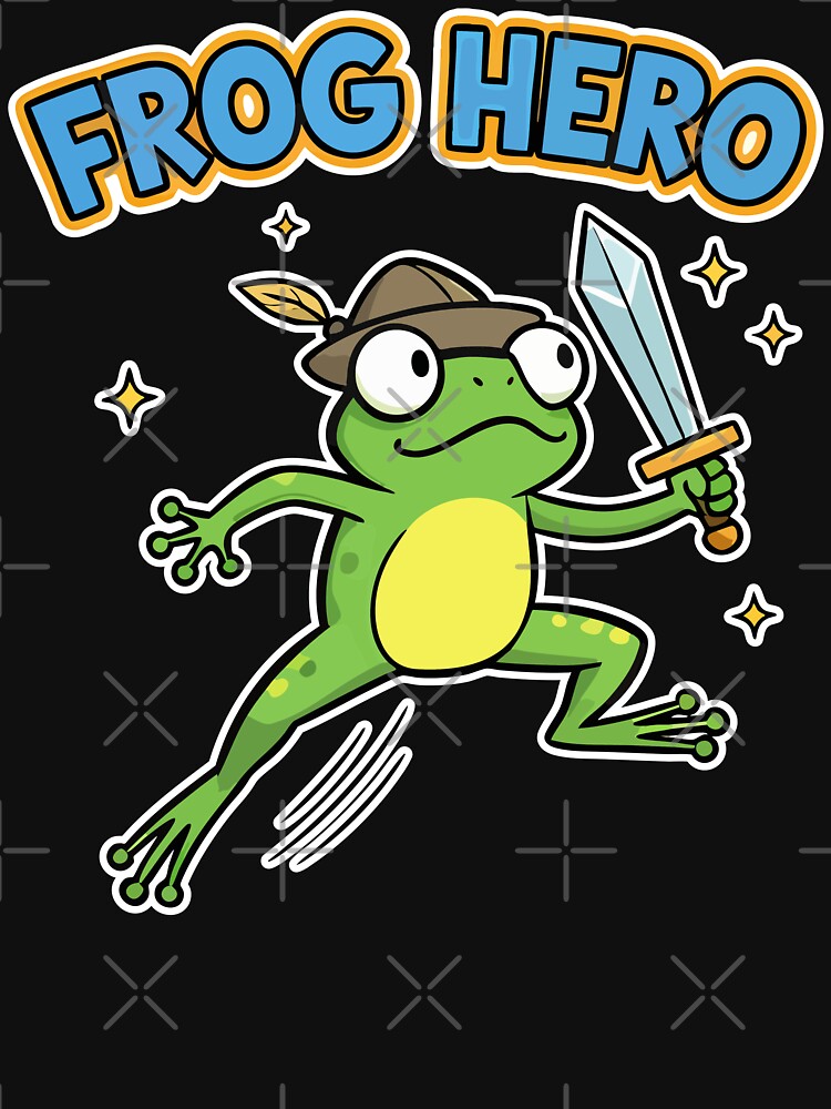 Frog Hero Warrior Green Frog Cartoon by Taridesign