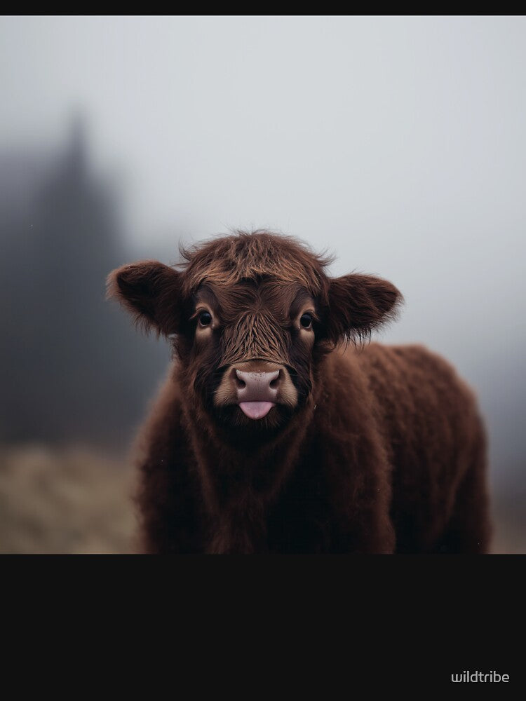 Baby Cheeks | Highland Cow Portrait by wildtribe