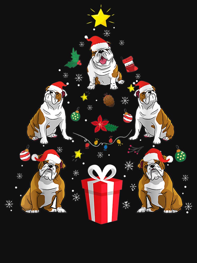 English Bulldog Christmas Ornament Tree Merry Christmas by MagicJohnson22