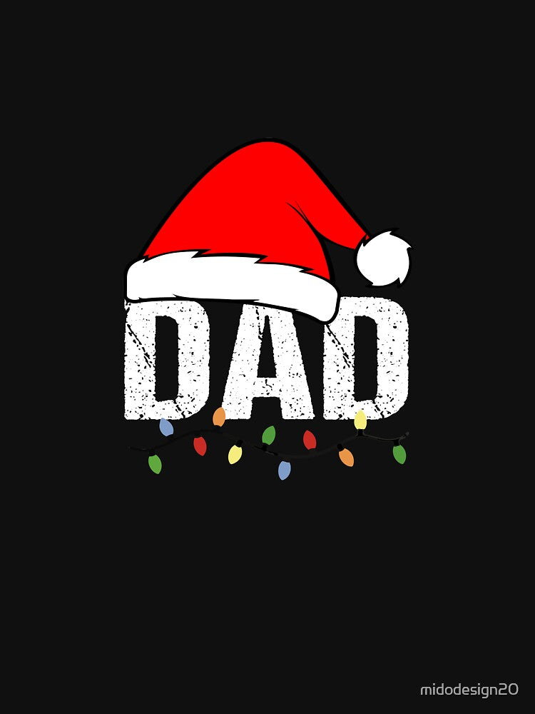 Dad Santa Hat T-Shirt, Dad Christmas Lights Shirt, Family Santa Hat T-Shirt, Matching Christmas Shirt, Family Vacation Outfits, Dad by midodesign20