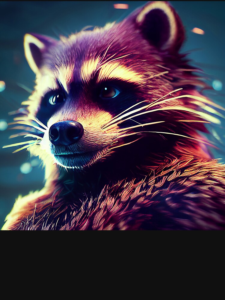 Cute Raccoon  Portrait Colorful Raccoon  painting by ONORMAL