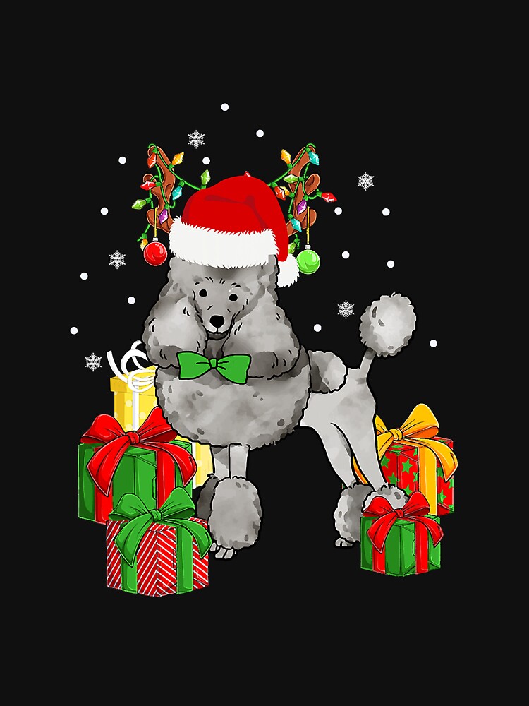 Santa Poodle Dog Christmas Lights by frank3826