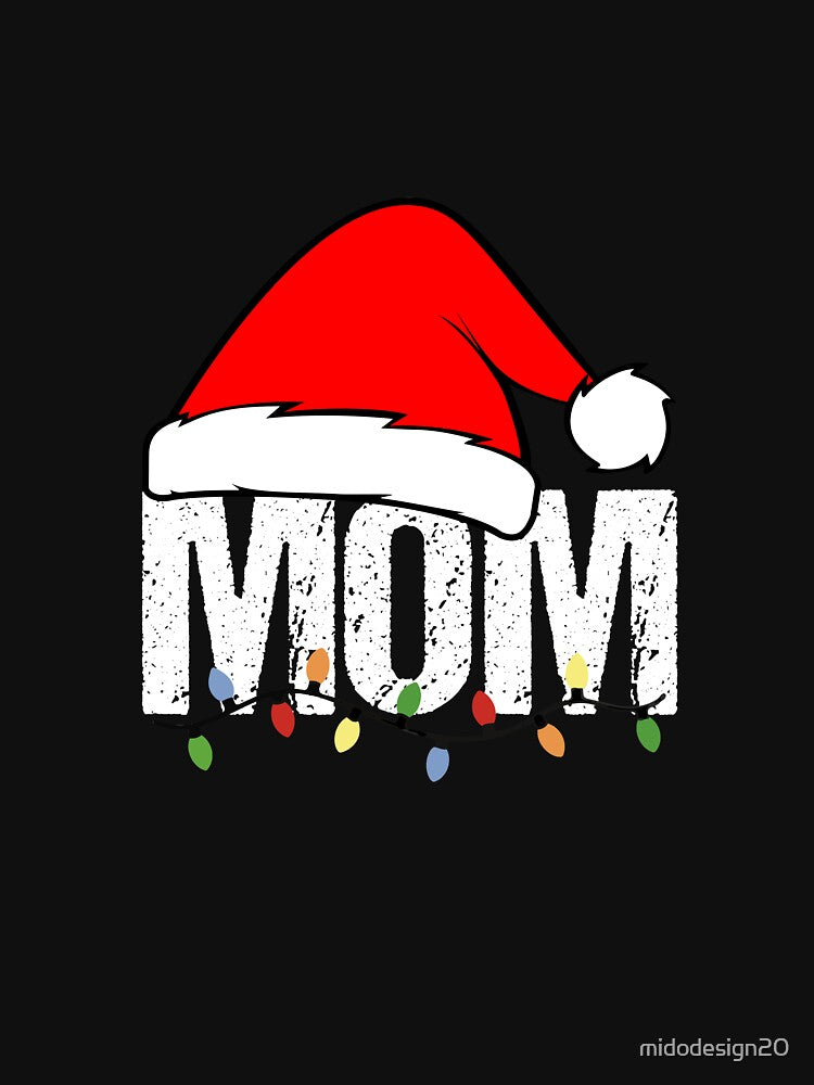 Mom Santa Hat T-Shirt, Mom Christmas Lights Shirt, Family Santa Hat T-Shirt, Matching Christmas Shirt, Family Vacation Outfits, Mom by midodesign20