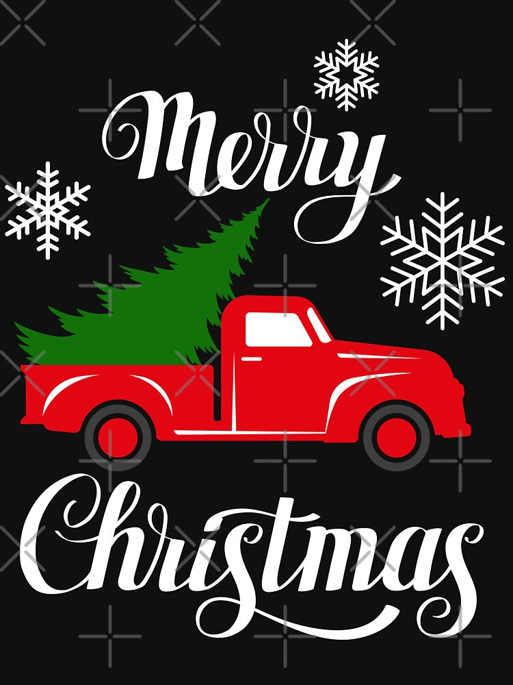 Vintage Wagon Red Truck Christmas Tree Pajama by swedtees