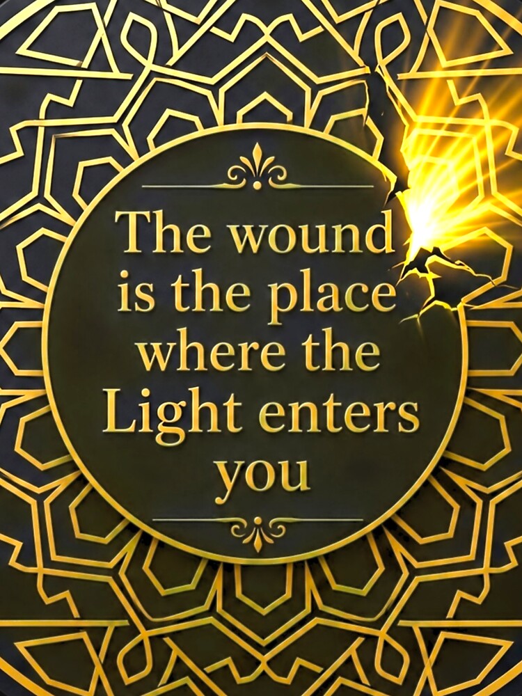The Wound Is The Place Where The Light Enters You - Rumi Quote Sacred Geometry by LOTE3