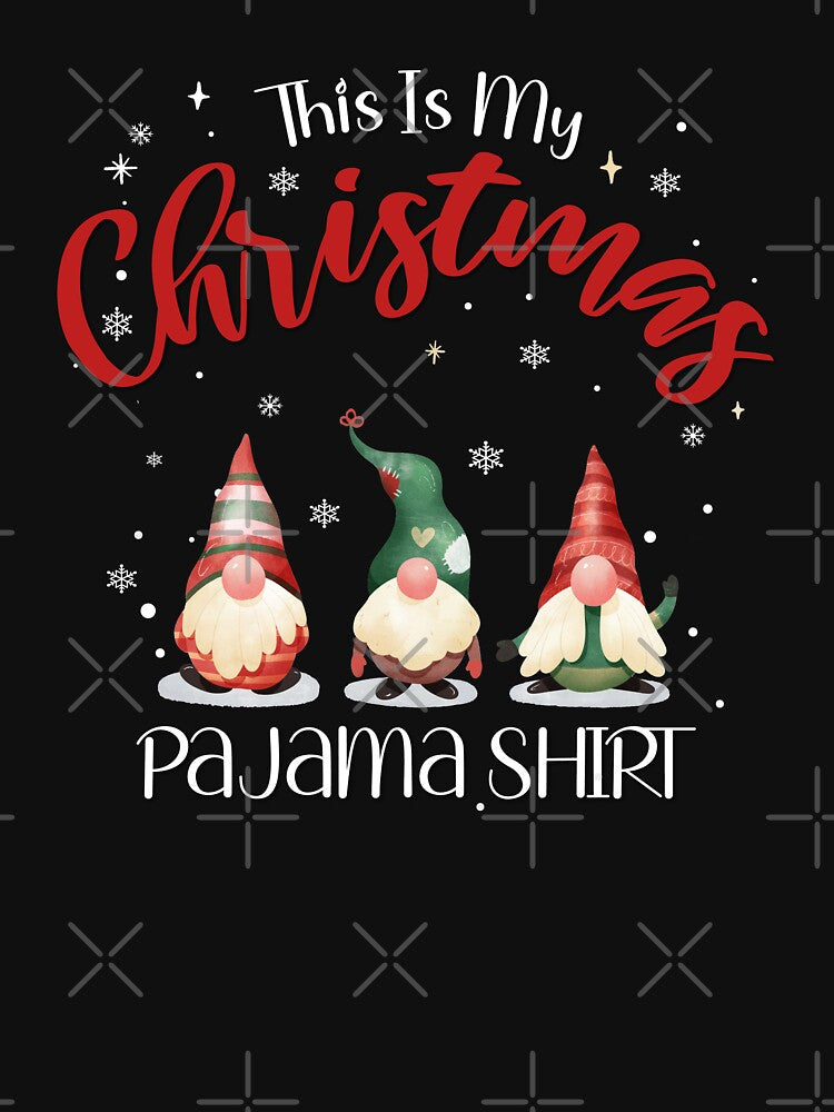 Gnome Christmas Pajamas Funny Family Matching Xmas Design Gnome Plaid Print by Vasyl  Chernovol
