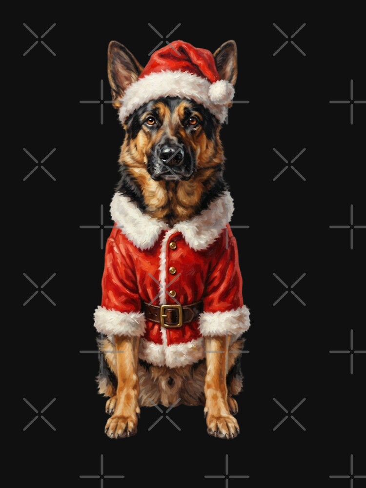 Merry Christmas German Shepherd Dog With Santa Hat by SOUFIANE1991