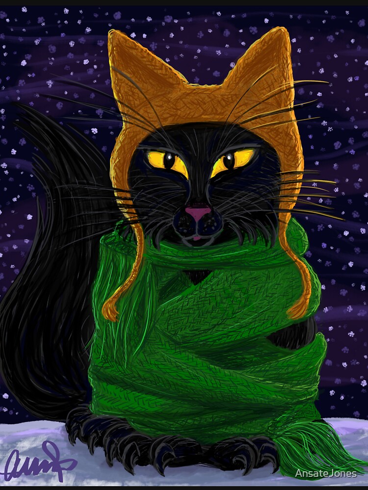 One Satisfied Yule Cat 2 by AnsateJones