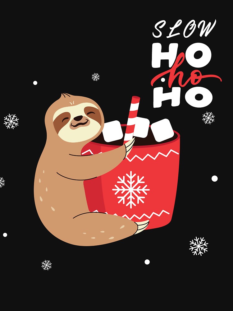 Slow HO HO christmas sloth santa by Dieowl