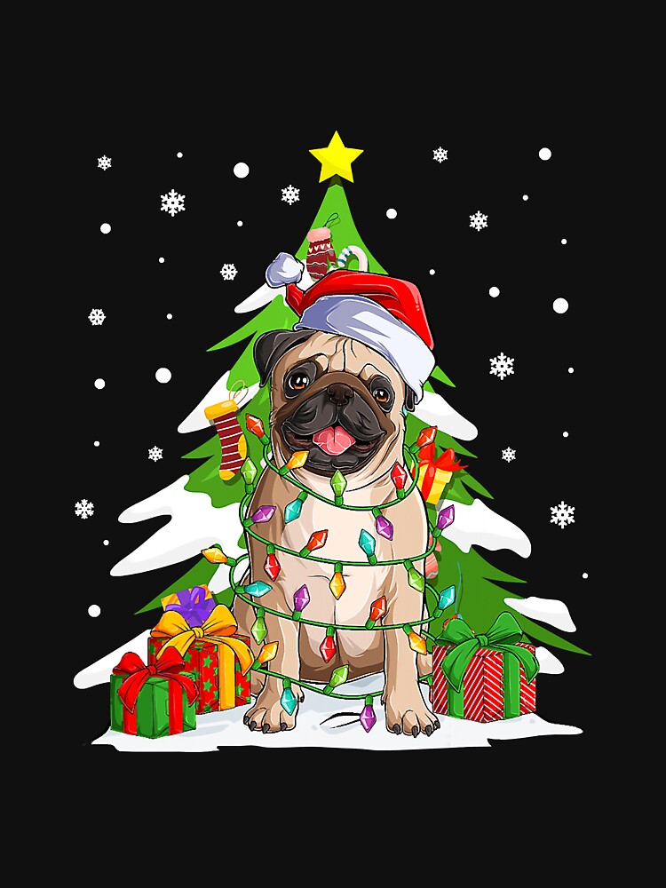 Santa Pug Dog Christmas Lights Xmas by frank3826