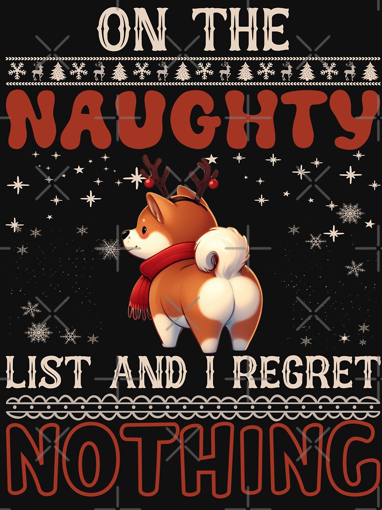 "Akita on the Naughty List: No Regrets Christmas Vibes" by Xhevahir