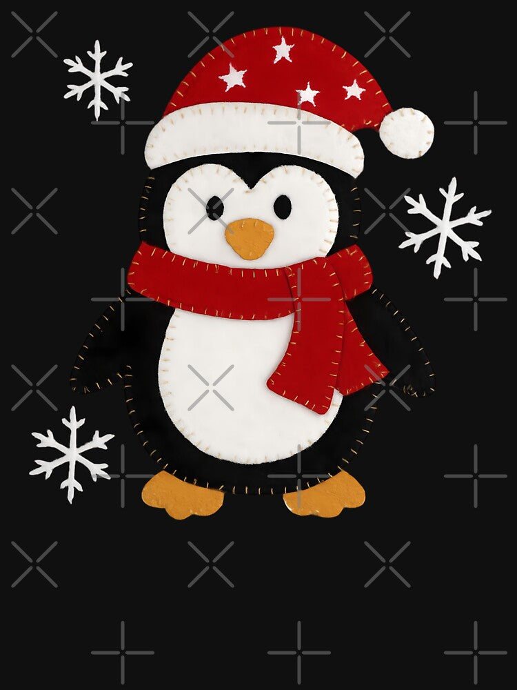 Cute Christmas Penguin 2D Printing Craft (Not Embroidered) by svarupa