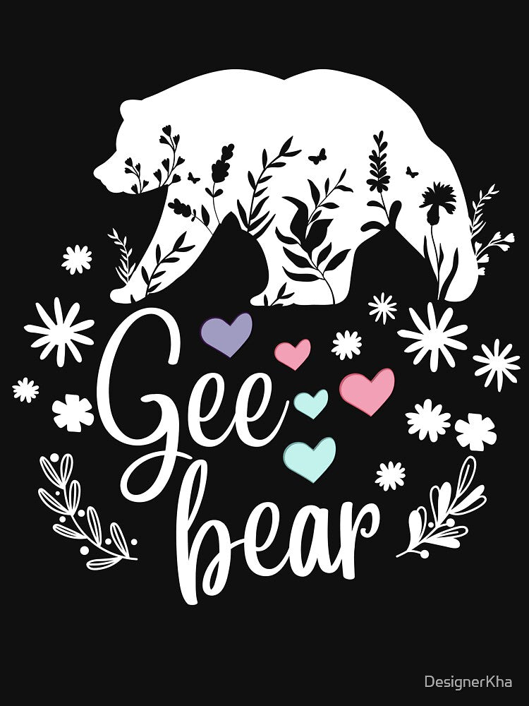 Gee Grandma Gift - Gee Bear Funny black and withe by DesignerKha