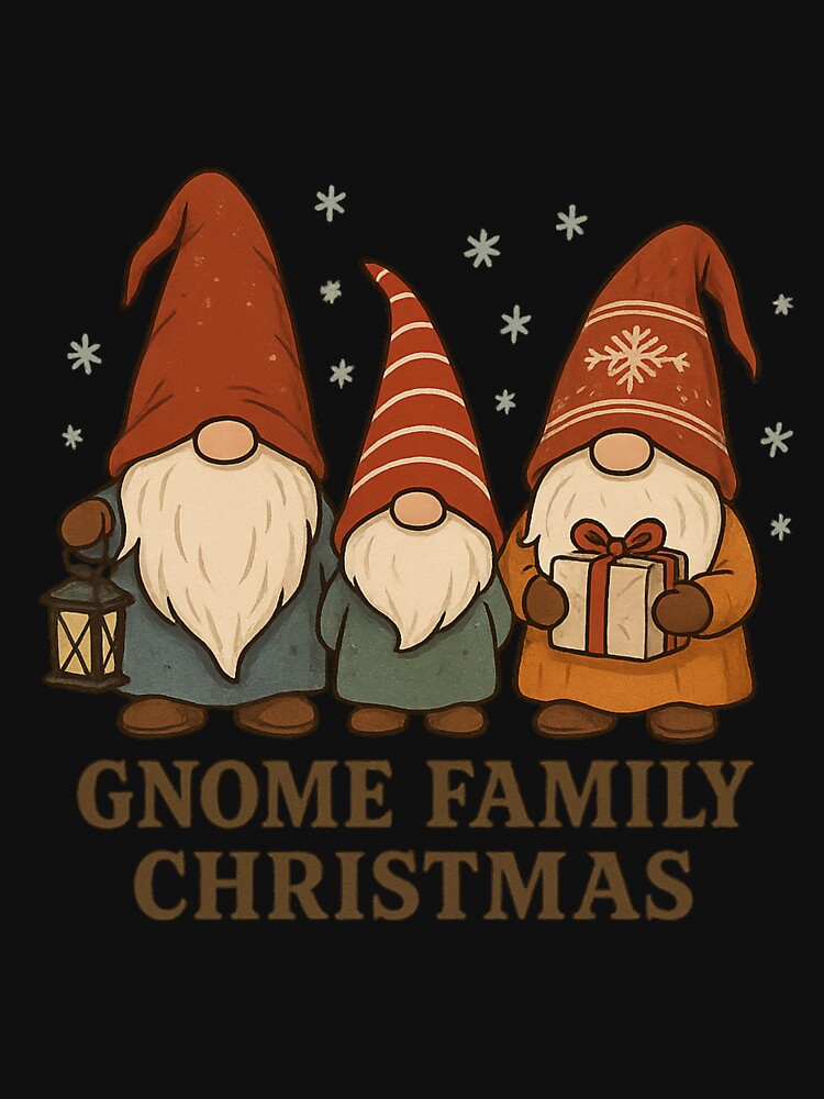 Gnome Family Christmas – Cute Holiday Gnomes Matching Art by PunchDrop