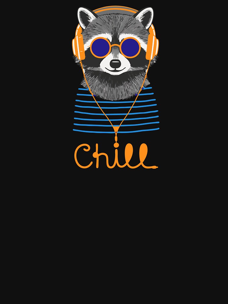 Chill Raccoon With Headphones Illustration by RDesignFactory