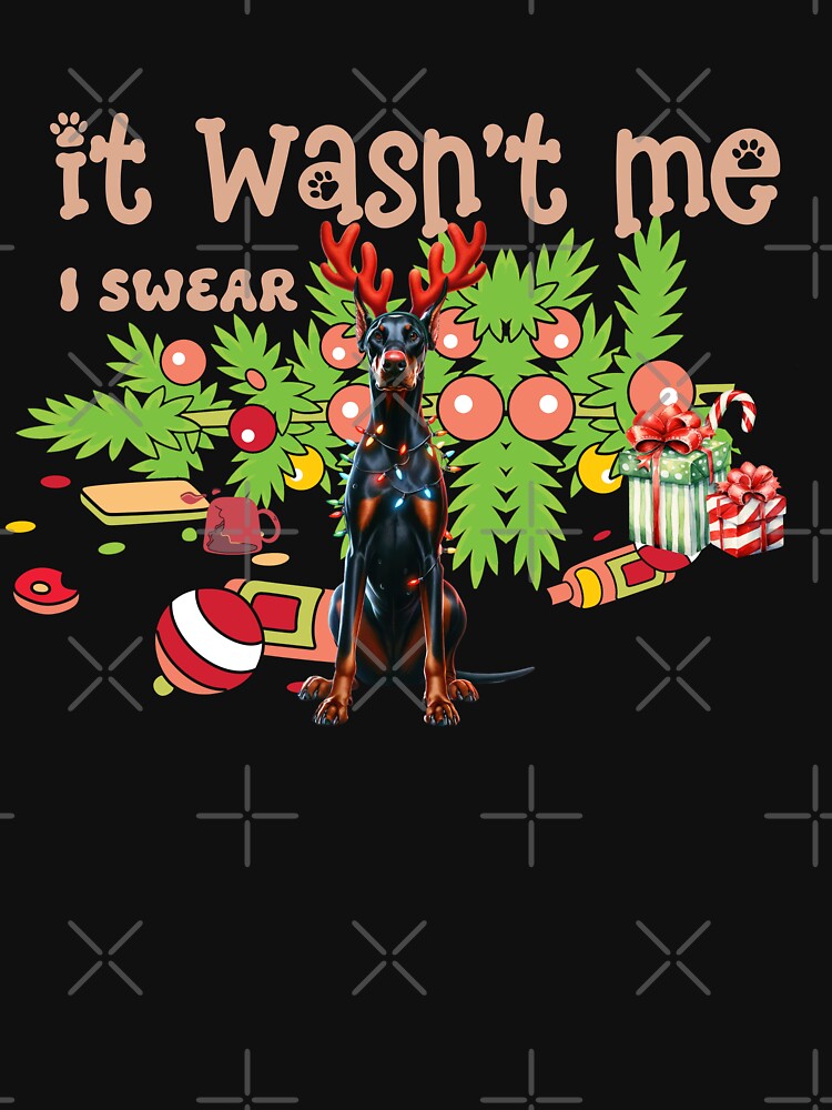 "Mischievous Doberman Pinscher : 'It Wasn't Me, I Swear!' Christmas Chaos" by Xhevahir