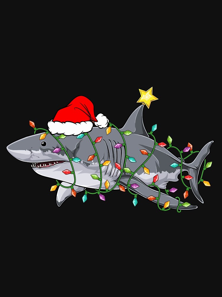 Funny Ugly Christmas Tree Lights Santa White Shark Boys Kids by KylerHowell