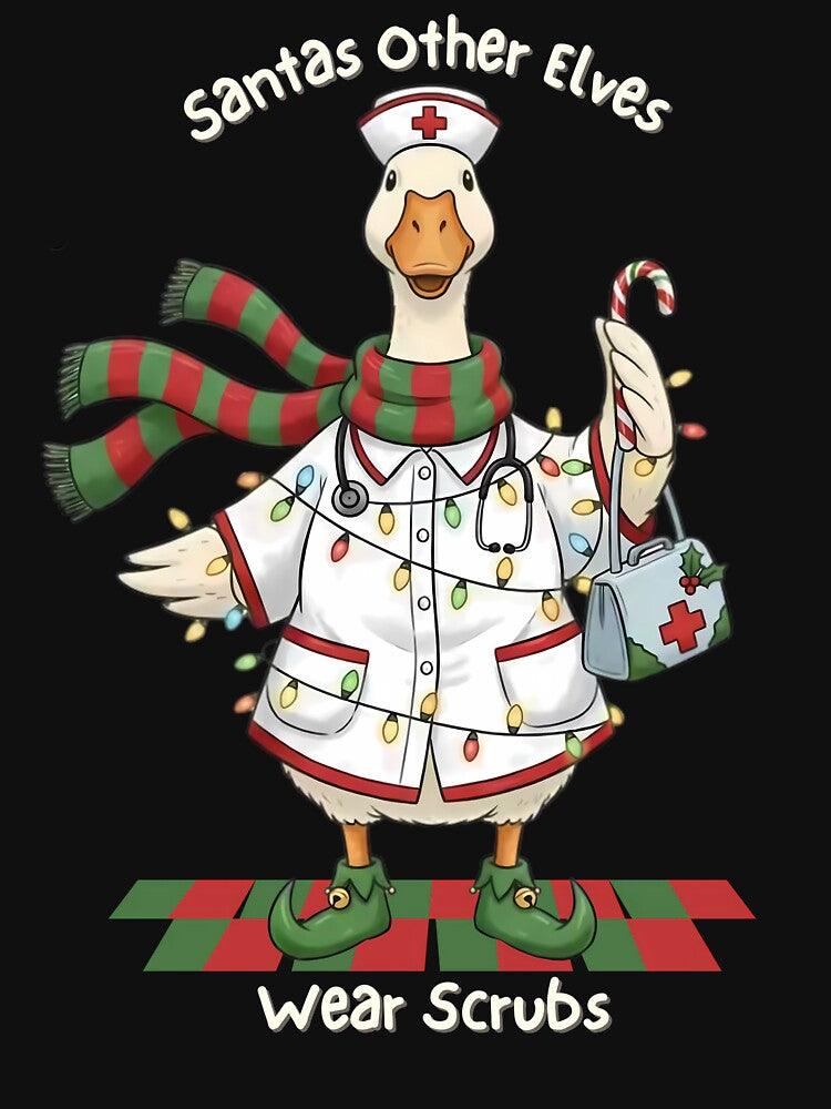 Funny Nurse Christmas Goose Santa's Other Elves Design by MTJ-Mushrooms