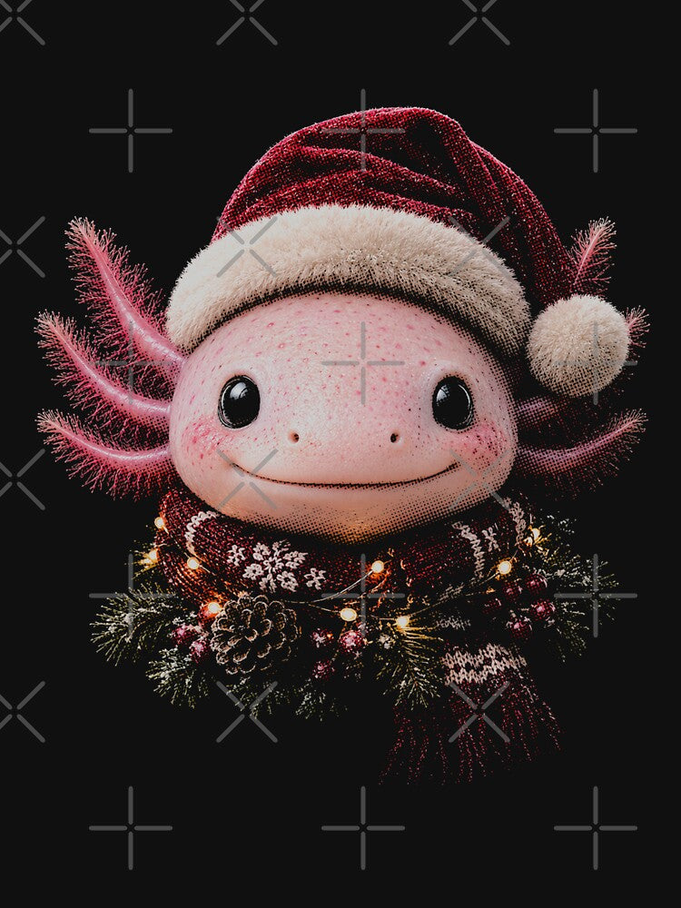 Cute Christmas Axolotl Santa Hat – Festive Holiday Animal by SOUFIANE1991