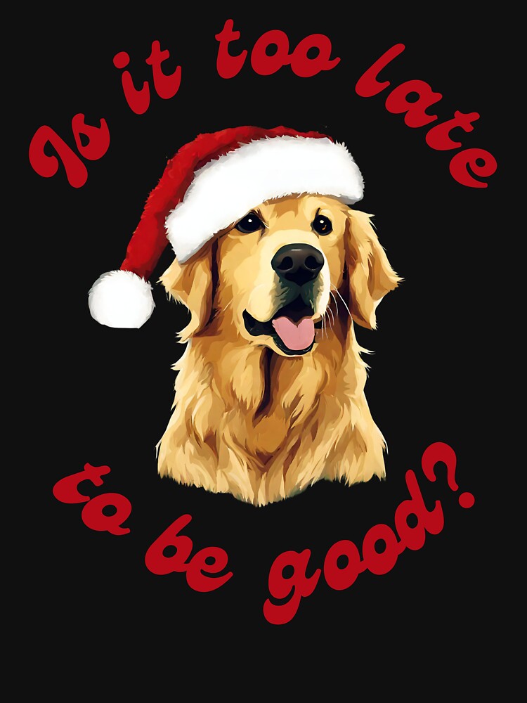 Dog In Santa Hat Golden Retriver Dad Gift Christmas by Golden-Heaven