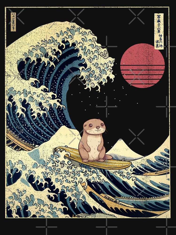 Otter Kanagawa Japanese Surfing Wave by rafaeltto