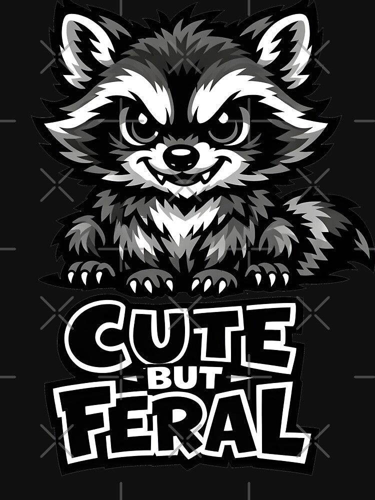 Cute Yet Feral Raccoon Art by Clauxel