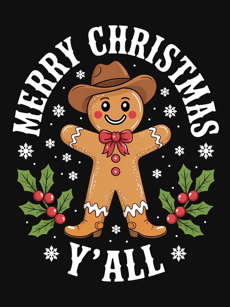Merry Christmas Gingerbread Cowboy Howdy Western Xmas by Turbotine