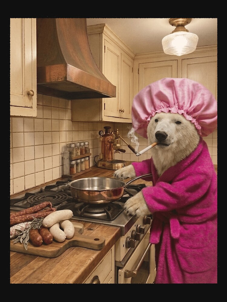 Funny Polar Bear Housewife Brainrot Meme Animal Lover by TerryConnells