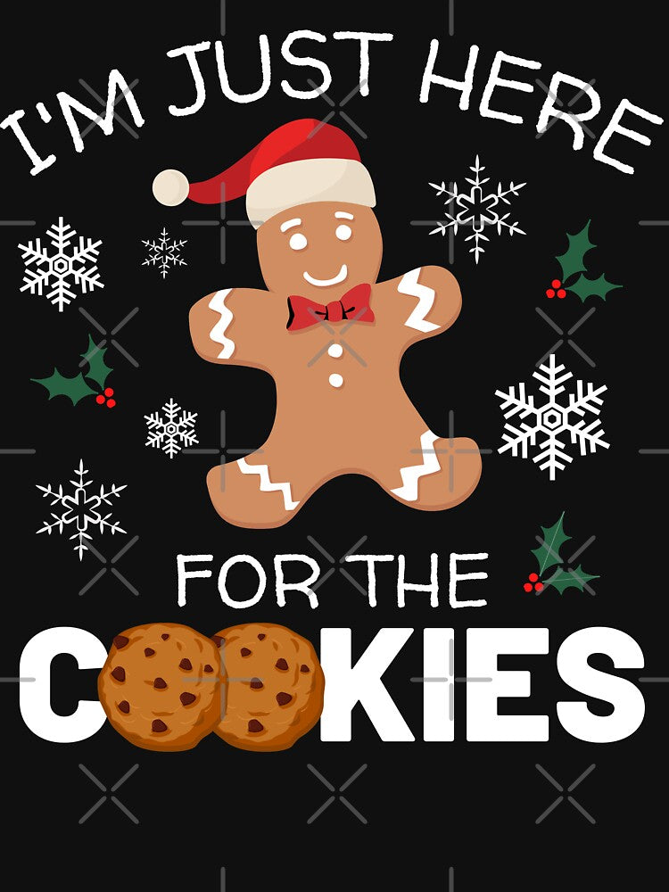 I'm Just Here For The Cookies Funny Christmas Gingerbread Chocolate Cookie Pajama by Trankix