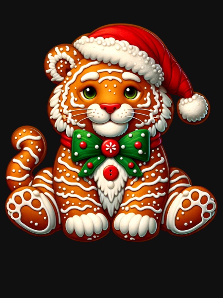 Gingerbread Man Tiger For Womens, For Mens, For Kids, Funny Christmas Gift by wendywildartt
