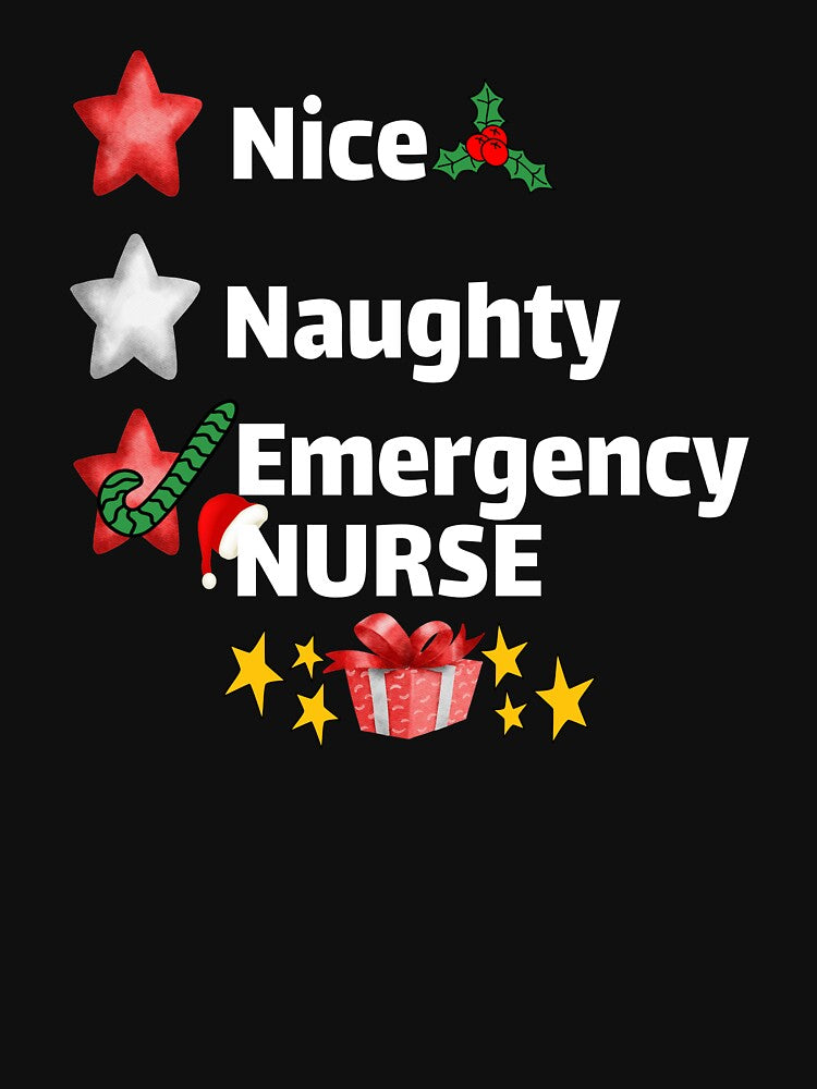 Naughty Nice Nurse - Funny Nurse Christmas Gift for nurse by AsmArt-co