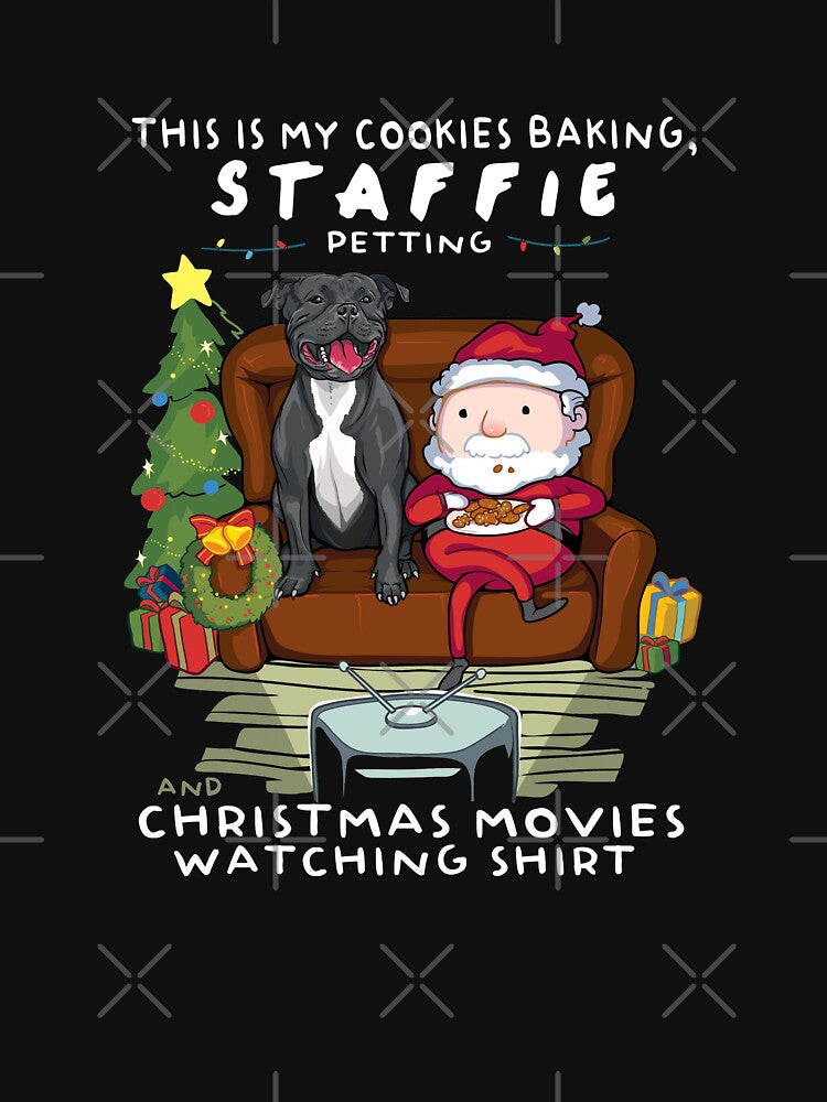 Staffie, Cookies baking and Christmas movies Funny Gift by TeeDoozy