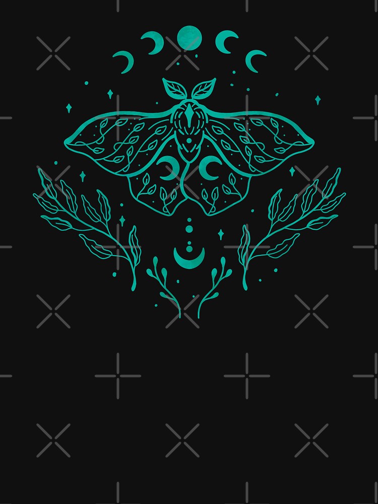 Moon and Moth Minimalist by ethnicdrawing
