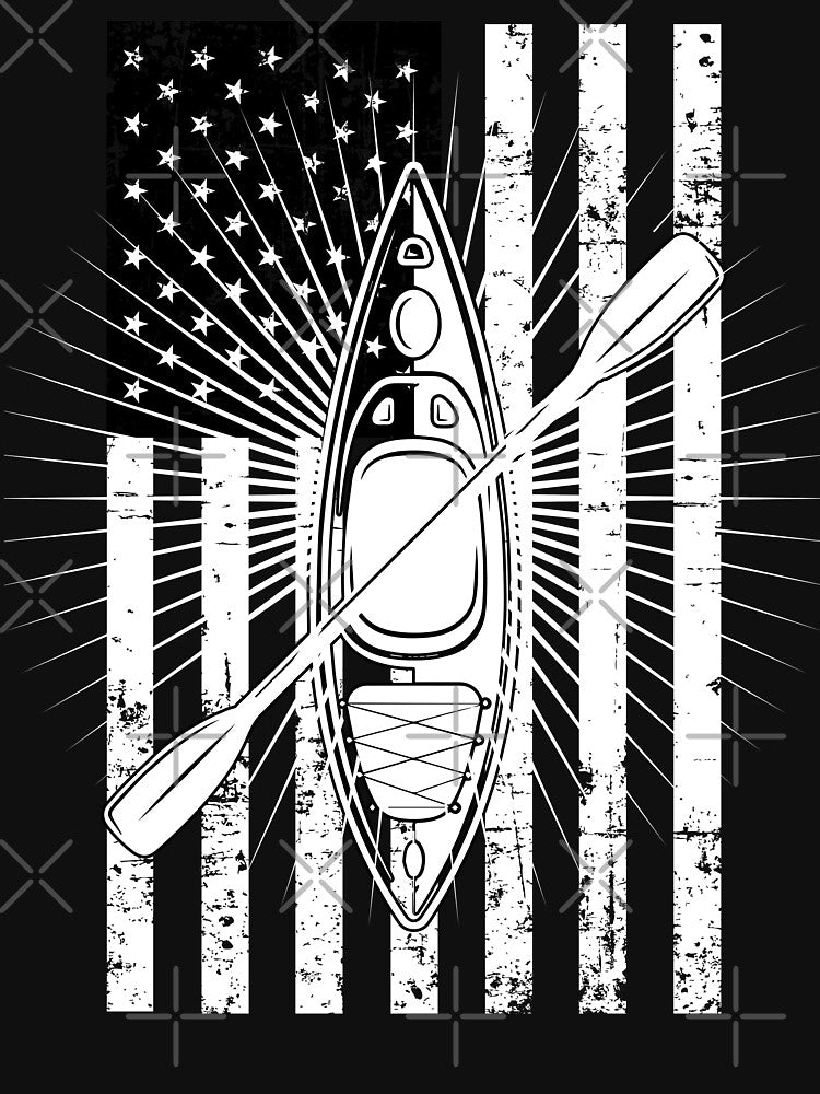 Kayak Kayaking Boating Summer USA Flag by CoolCreative