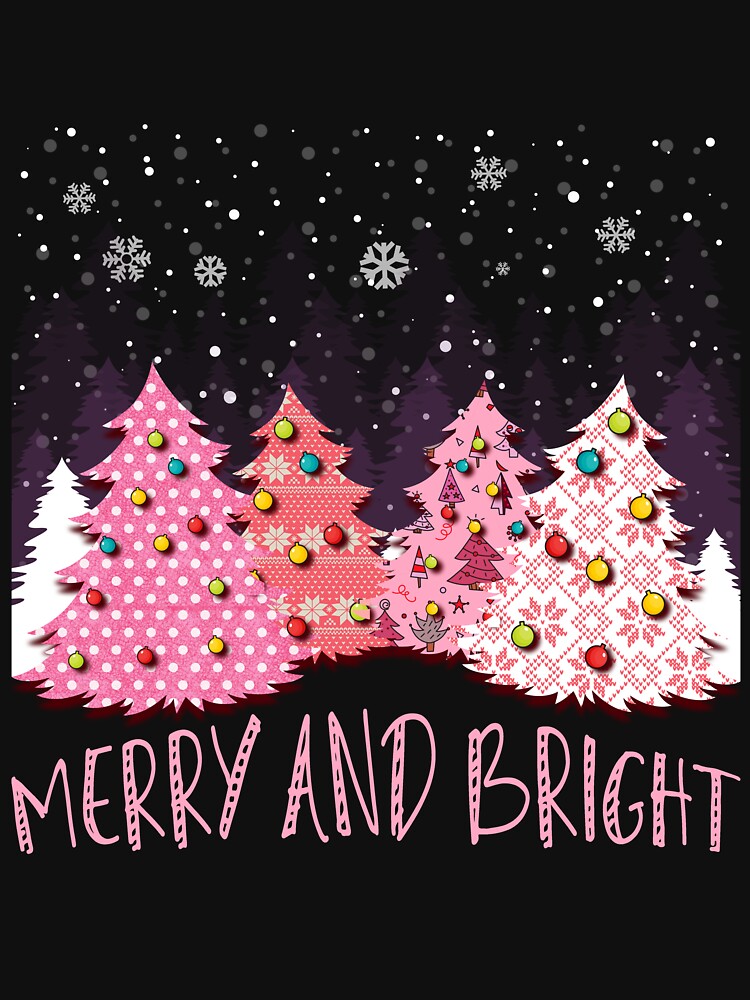 Merry and Bright Pink Christmas Tree by Toranai