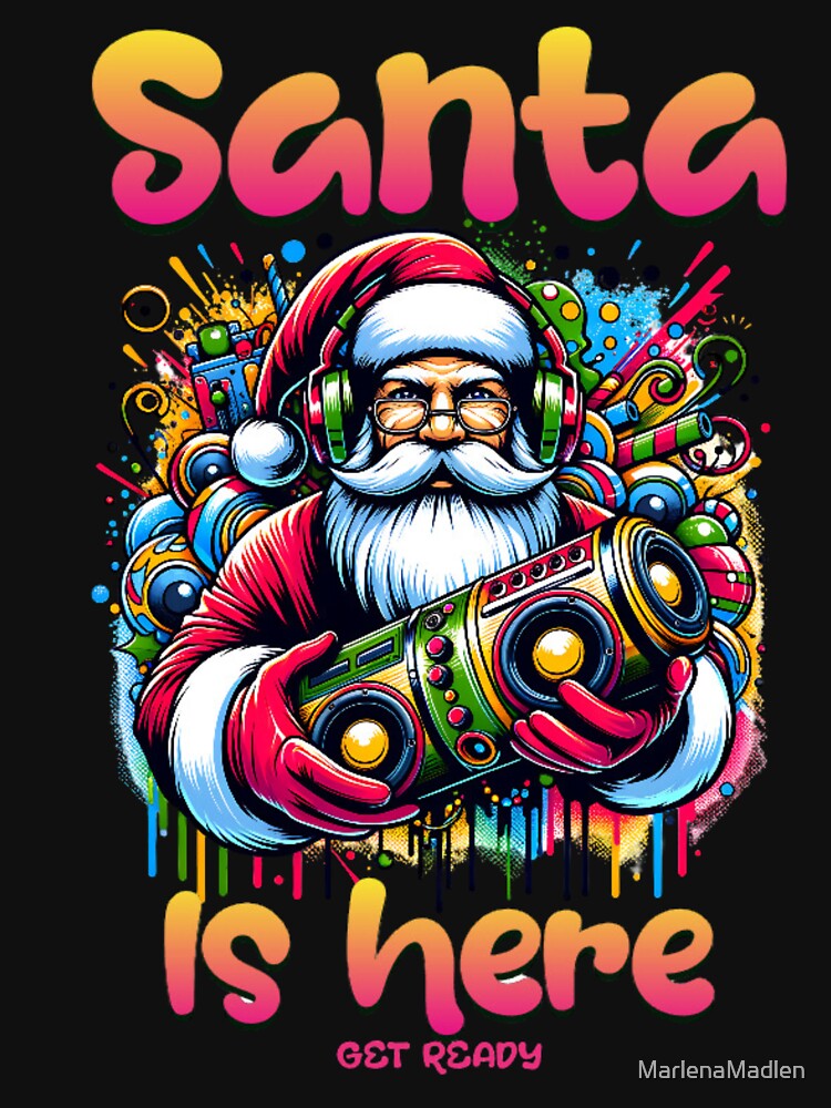 Bad Santa Christmas Shirt Funny Santa Xmas Music T-shirt Bad Santa Claus Xmas Gift by MarlenaMadlen