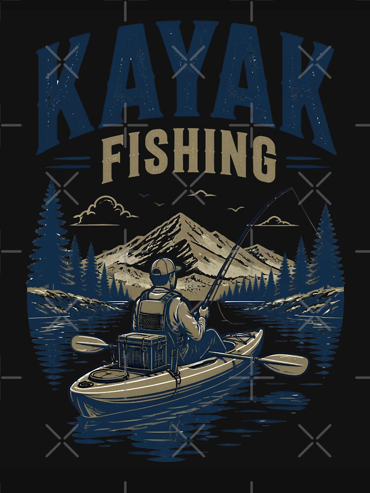 Kayak Fishing River Rugged Typography Design by CalmDownZone ⭐️⭐️⭐️⭐️⭐️