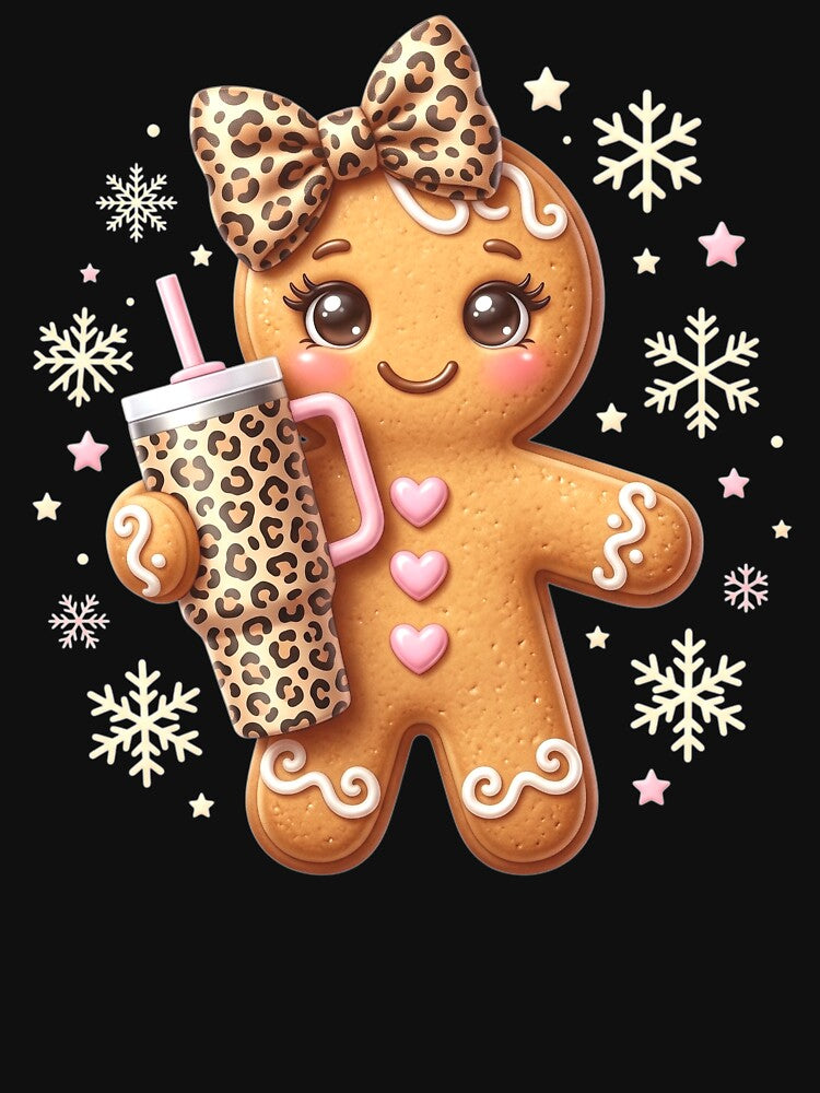 Cute Gingerbread Leopard Coquette Christmas Xmas Girl Women by clothesy7