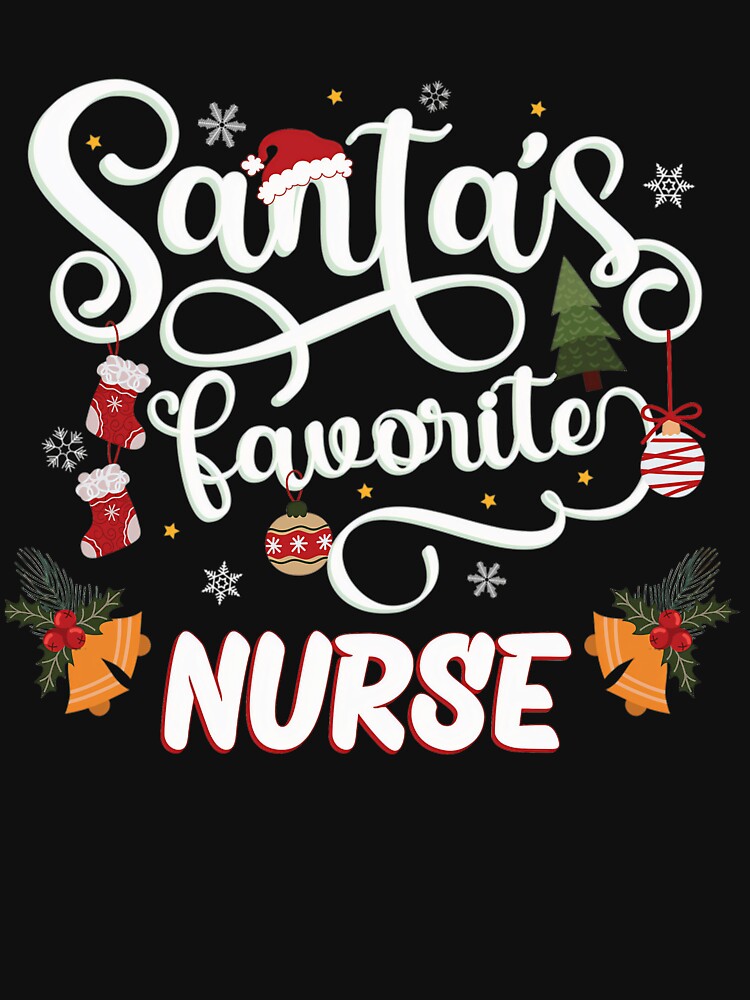 Santas Retro Christmas Vintage Merry Nurse Classic Favorite by Olincristie
