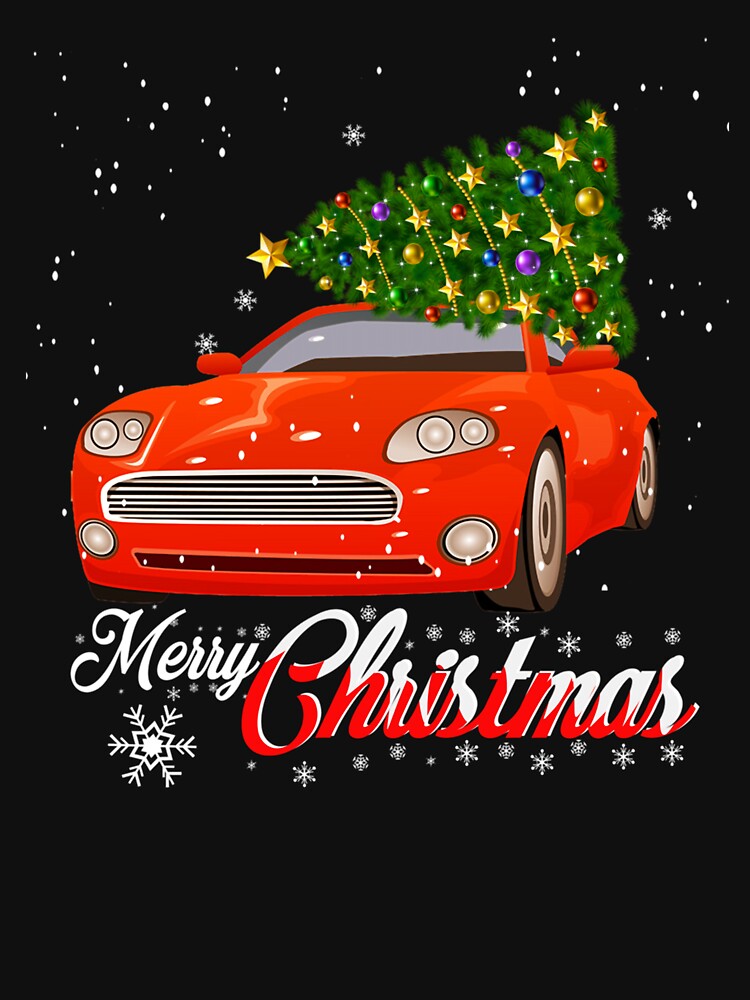 Red Truck Merry Christmas Tree Vintage Red Pickup Truck by smithrnguurur