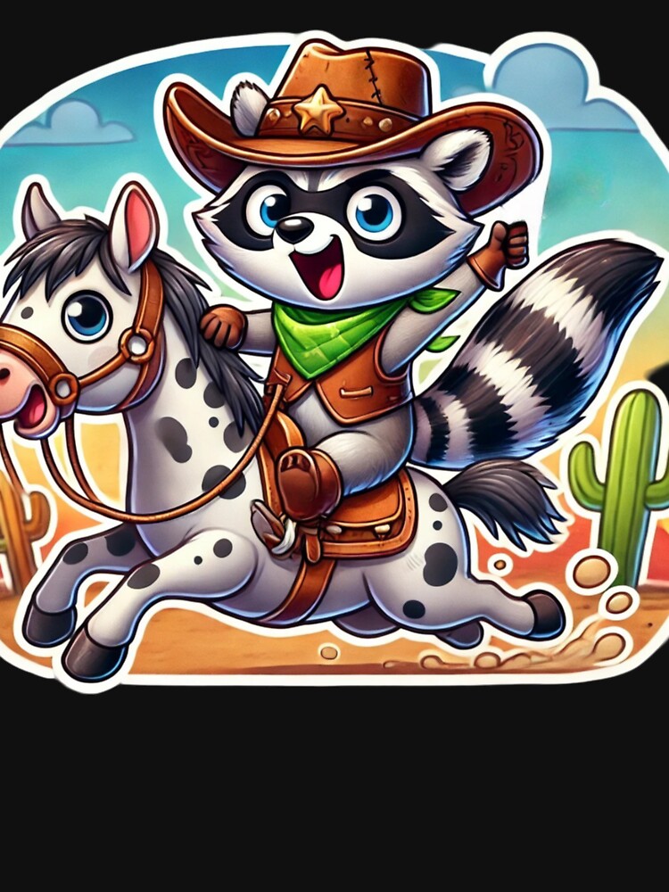 Cowboy Raccoon - on a horse by DamioPolArt
