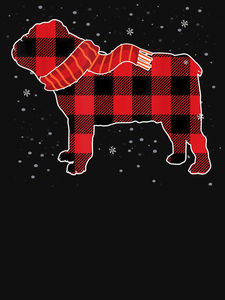 Christmas English Bulldog Red Plaid Dog Lover Pajamas by MarcelaSoto