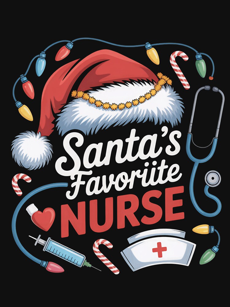 Favorite Santas Classic Merry Christmas Retro Vintage Nurse by Olincristie